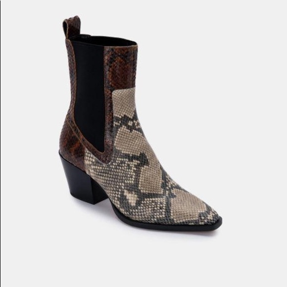 DOLCE VITA LEATHER SABERN BOOTIES - SNAKE PRINT - Picture 3 of 4
